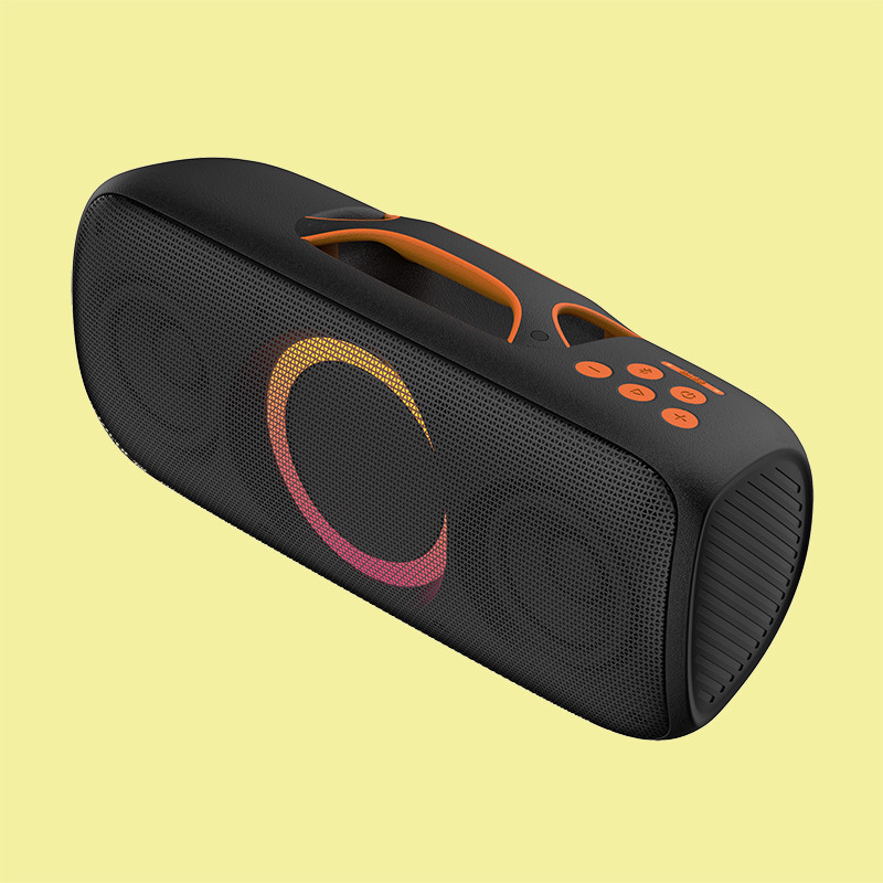 40W สีดํา ABS แบตเตอรี่เหล็ก พาร์ตี้ภายนอกเสียงพร้อม 10 เมตร Wireless Range